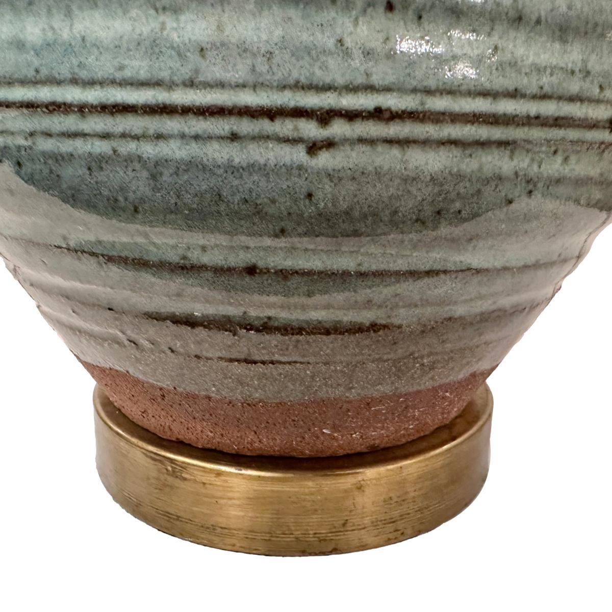 Italian Single Blue Ceramic Lamp For Sale
