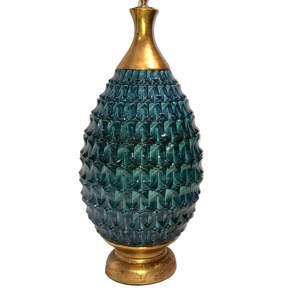 Single Blue Ceramic Table Lamp