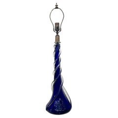 Single Blue Murano Glass Table Lamp