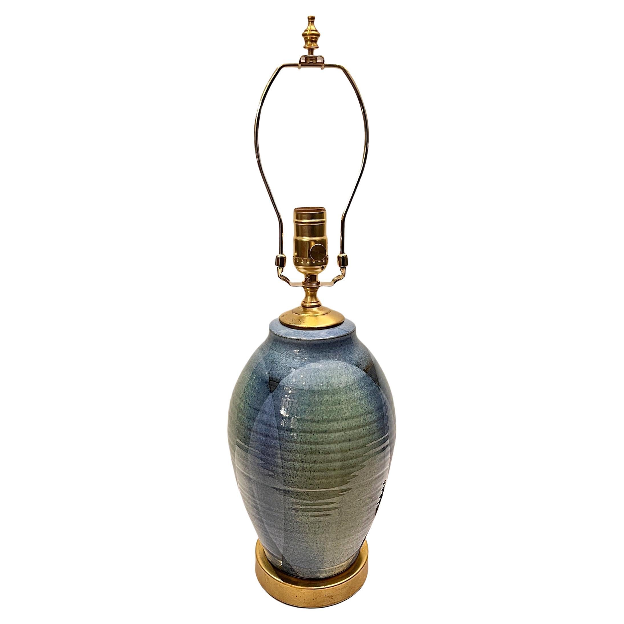 Single Blue Porcelain Lamp