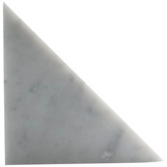 Single Big Bookend in White Carrara Marble with Triangular Shape