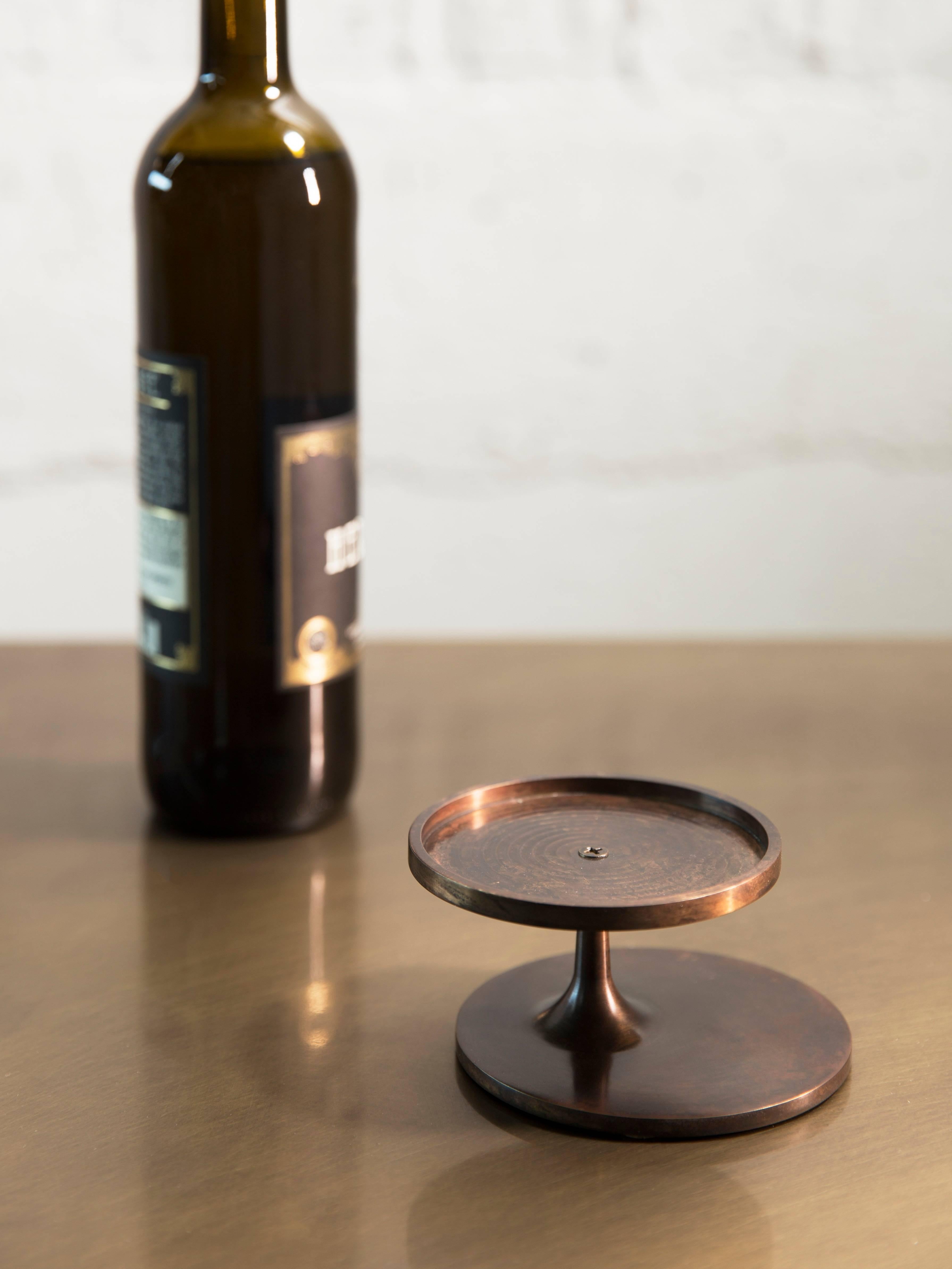 Modern Single Bottle Stand in Brass For Sale