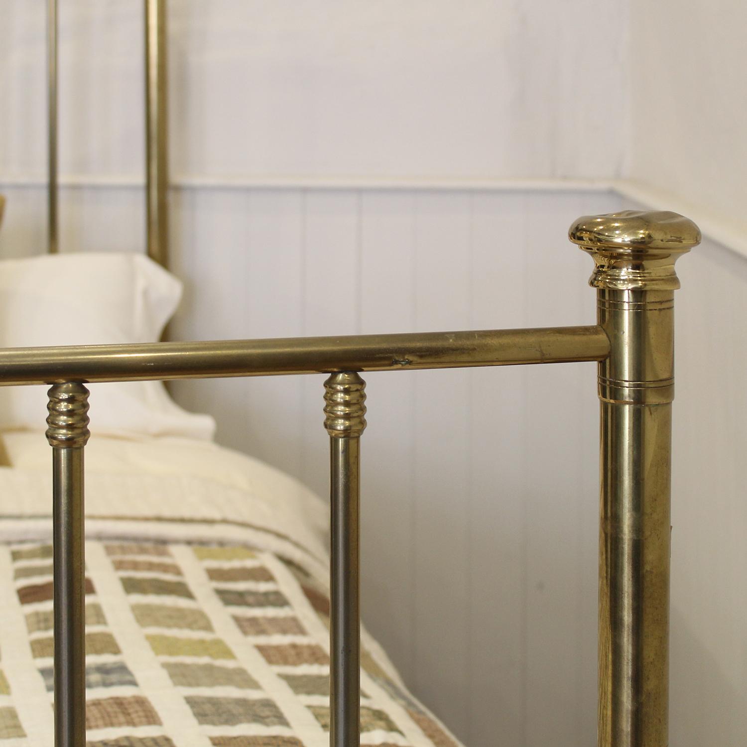Late Victorian Single Brass Antique Bed MS63 For Sale