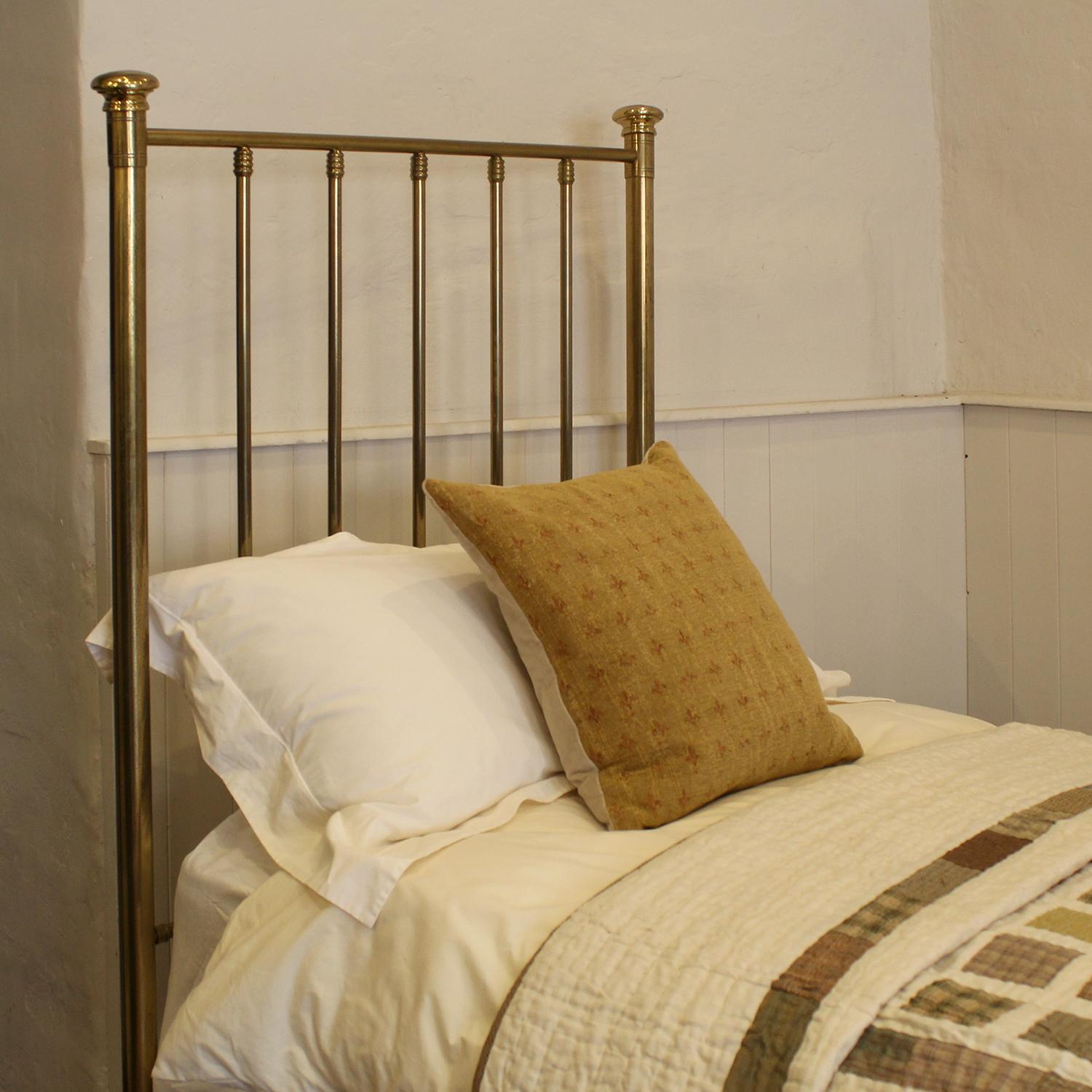 British Single Brass Antique Bed MS63 For Sale
