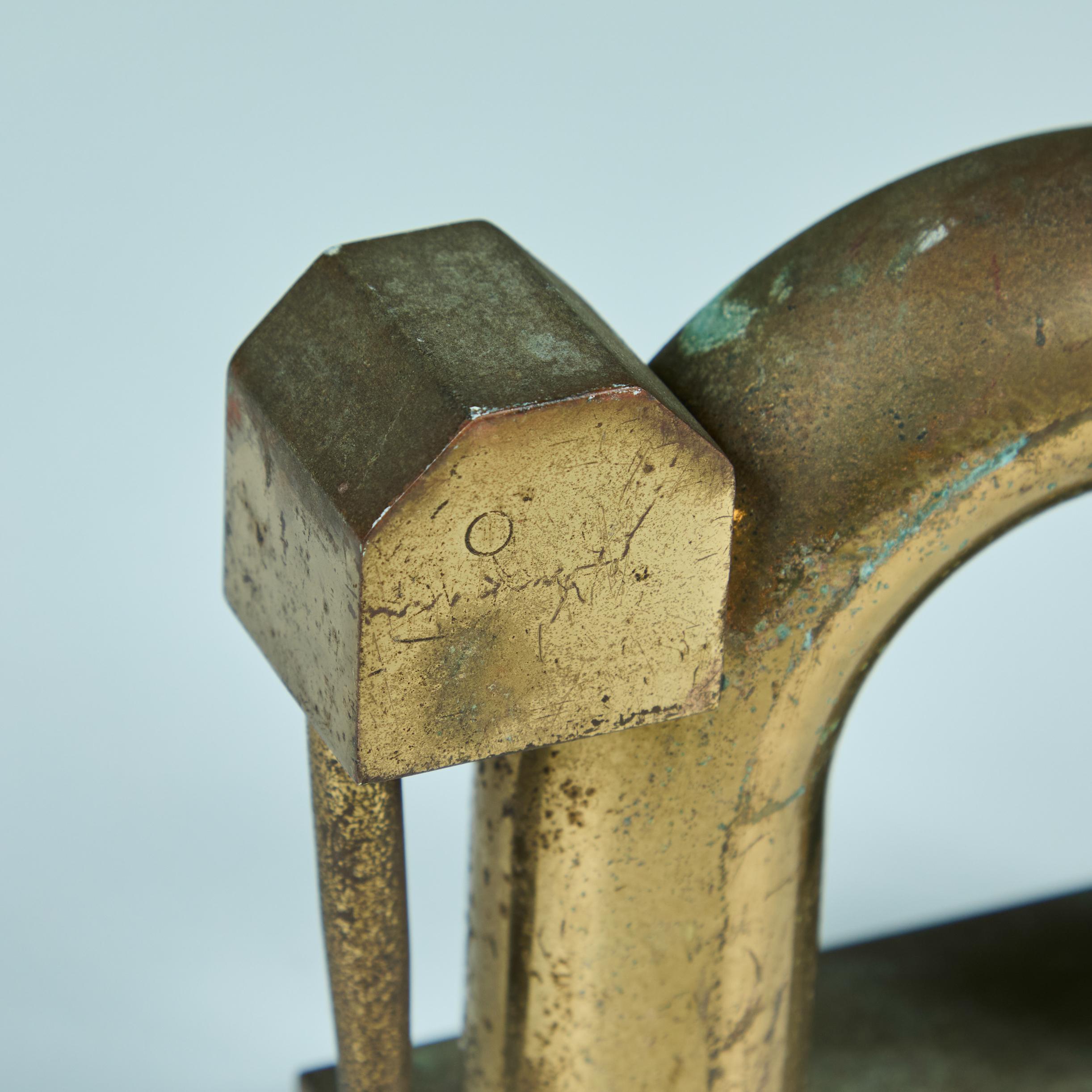 Single Brass Elephant Bookend by Walter von Nessen for Chase USA 6
