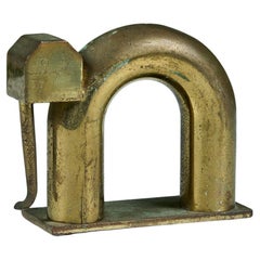 Single Brass Elephant Bookend by Walter von Nessen for Chase USA
