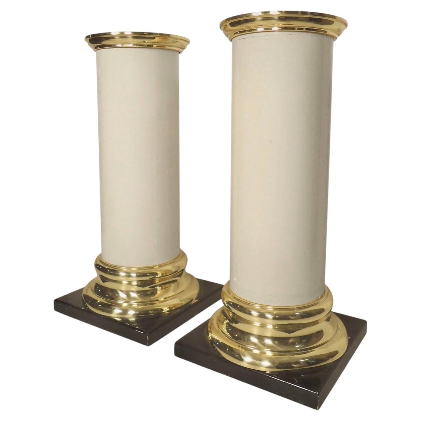 Single Brass Pedestal Column from the Taj Mahal Casino For Sale