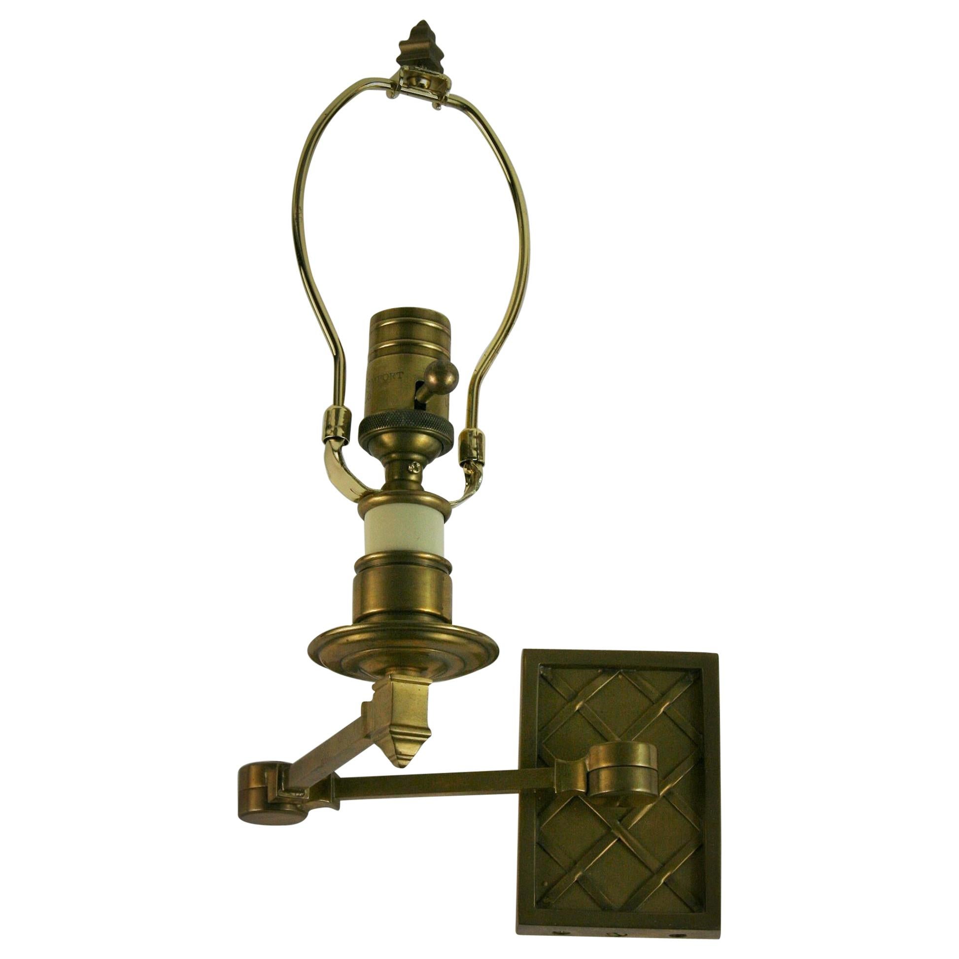 Single Brass Swing Arm Sconce For Sale