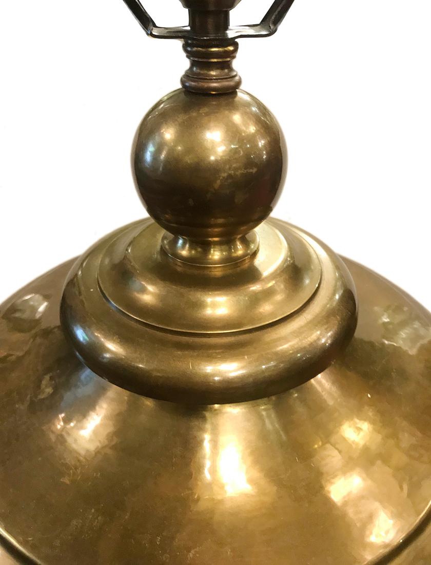 French Single Brass Table Lamp For Sale