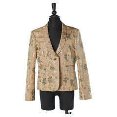 Single breasted brocade evening jacket with flower pattern Red Valentino 