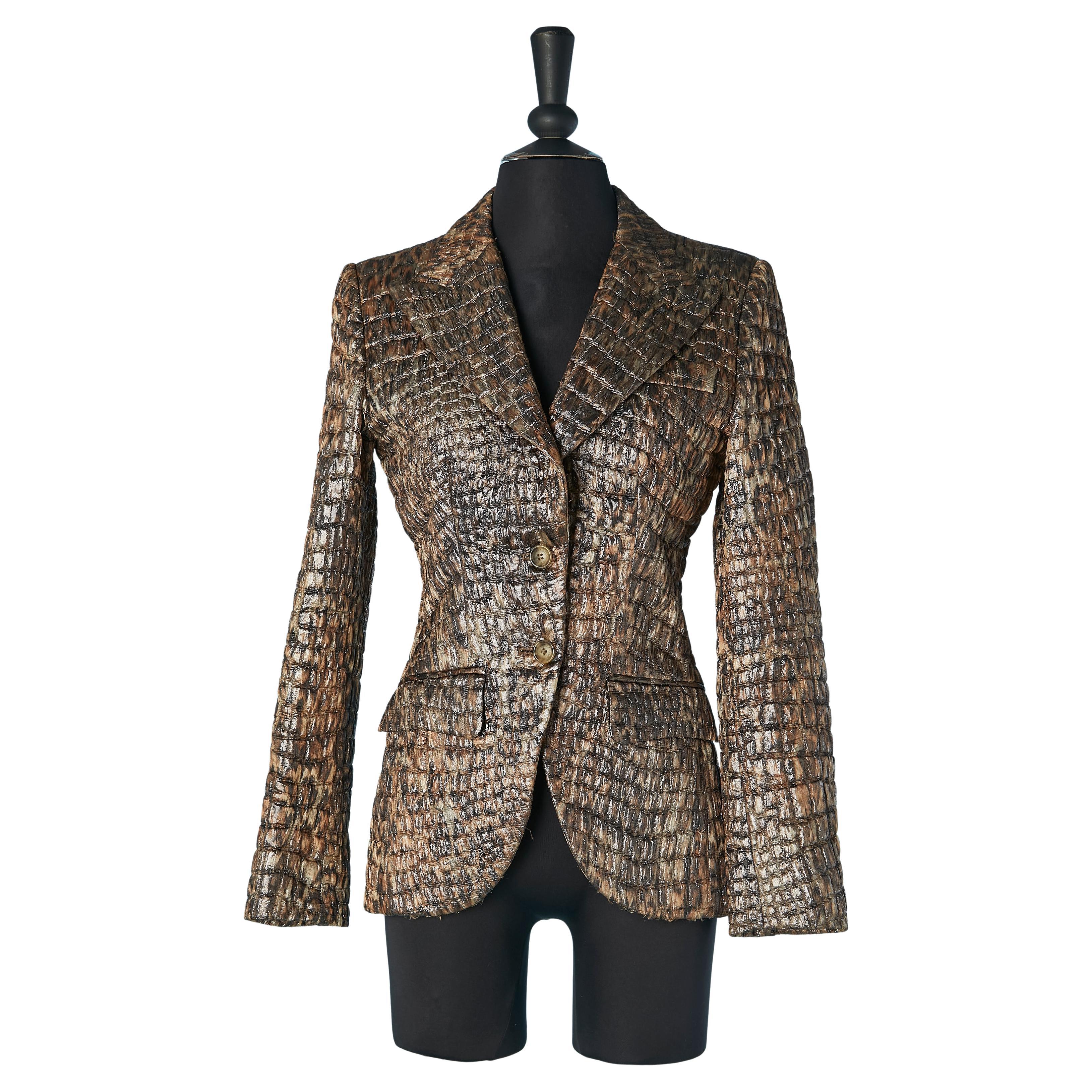 Veste brocard simple poitrine avec motif crocodile D&G by DOLCE & GABBANA