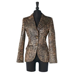 Single breasted brocard jacket with crocodile pattern D&G by DOLCE & GABBANA