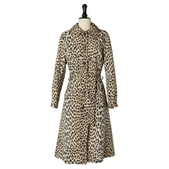 Single-breasted coat with leopard print and belt BLIZZAND Circa 1970's