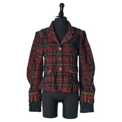 Single breasted Corduroy jacket with Tartan pattern MARITHÉ & FRANCOIS GIRBAUD