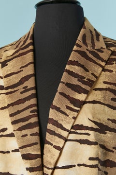 Chaqueta de algodón de un solo pecho con estampado de tigre LOVE MOSCHINO Nueva con etiqueta