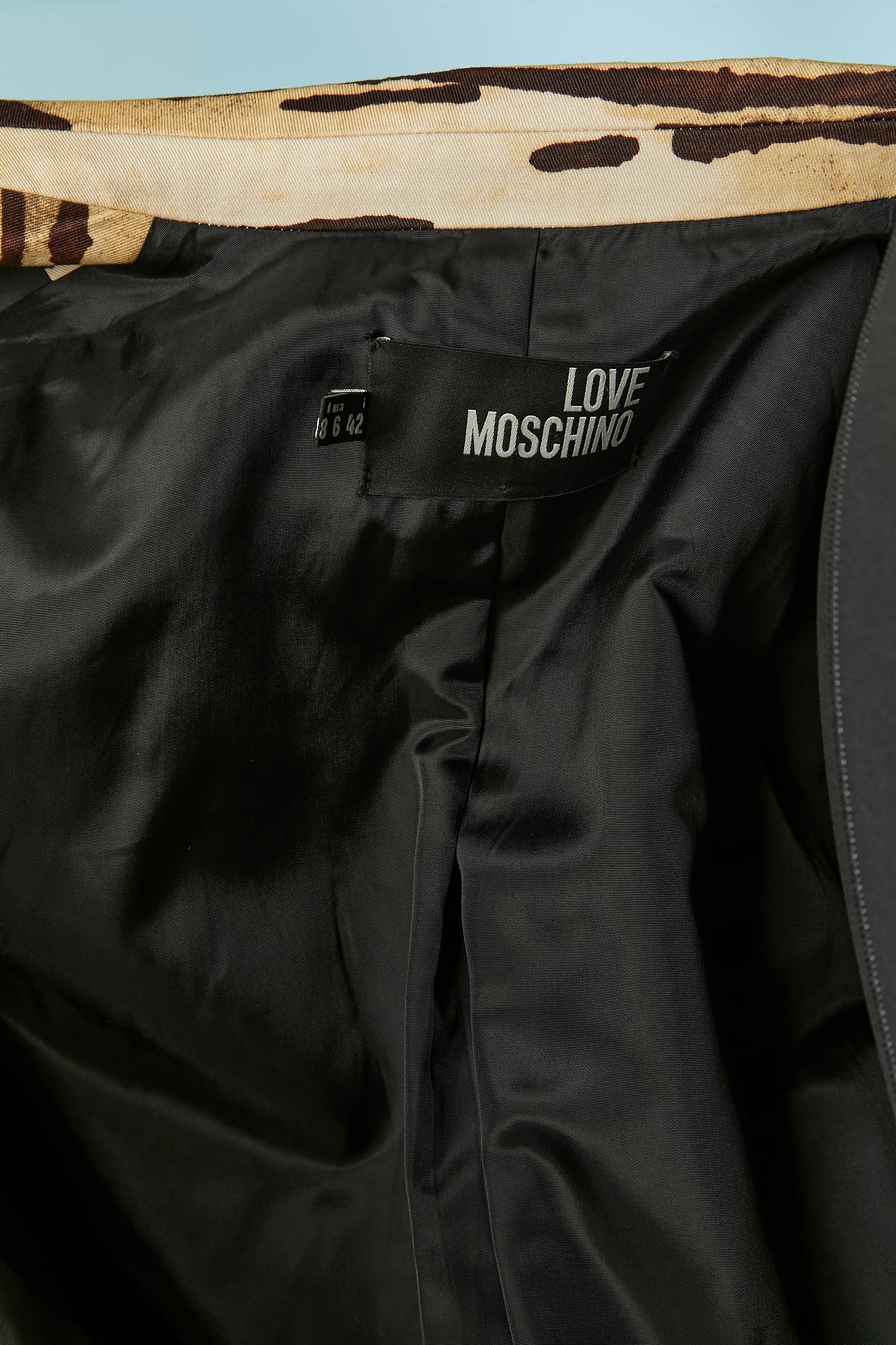 Single breasted cotton jacket with tiger print LOVE MOSCHINO New with tag For Sale 3