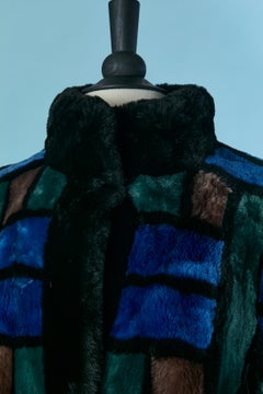 Single breasted fur coat with check pattern CHRISTIAN DIOR FOURRURE