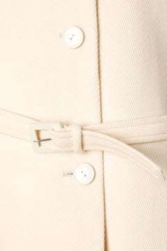 Single breasted ivory wool coat with belt Chloé
