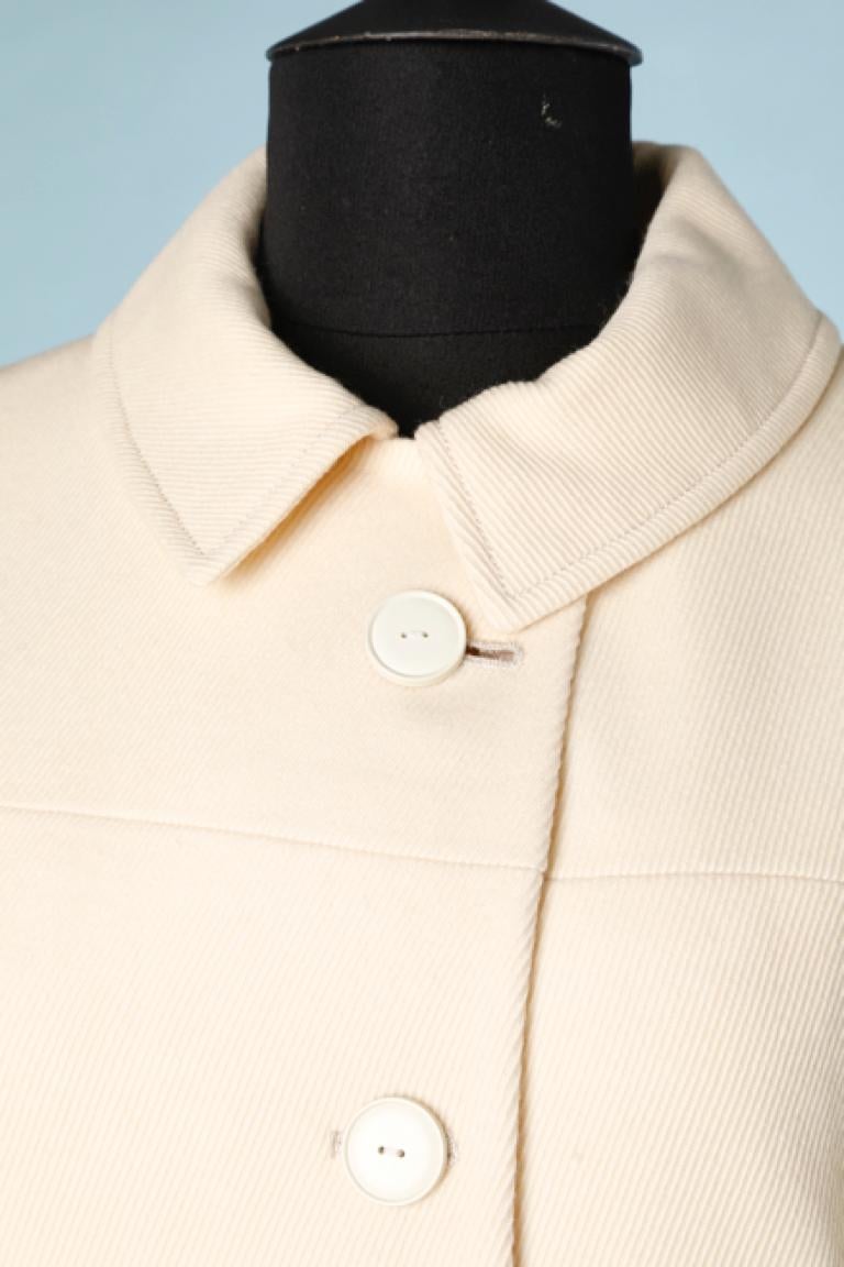 White Single breasted ivory wool coat with belt Chloé  For Sale