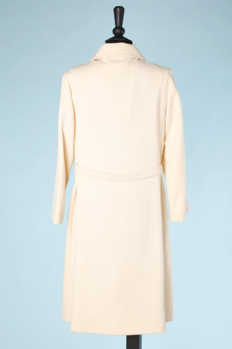 Women's Single breasted ivory wool coat with belt Chloé  For Sale