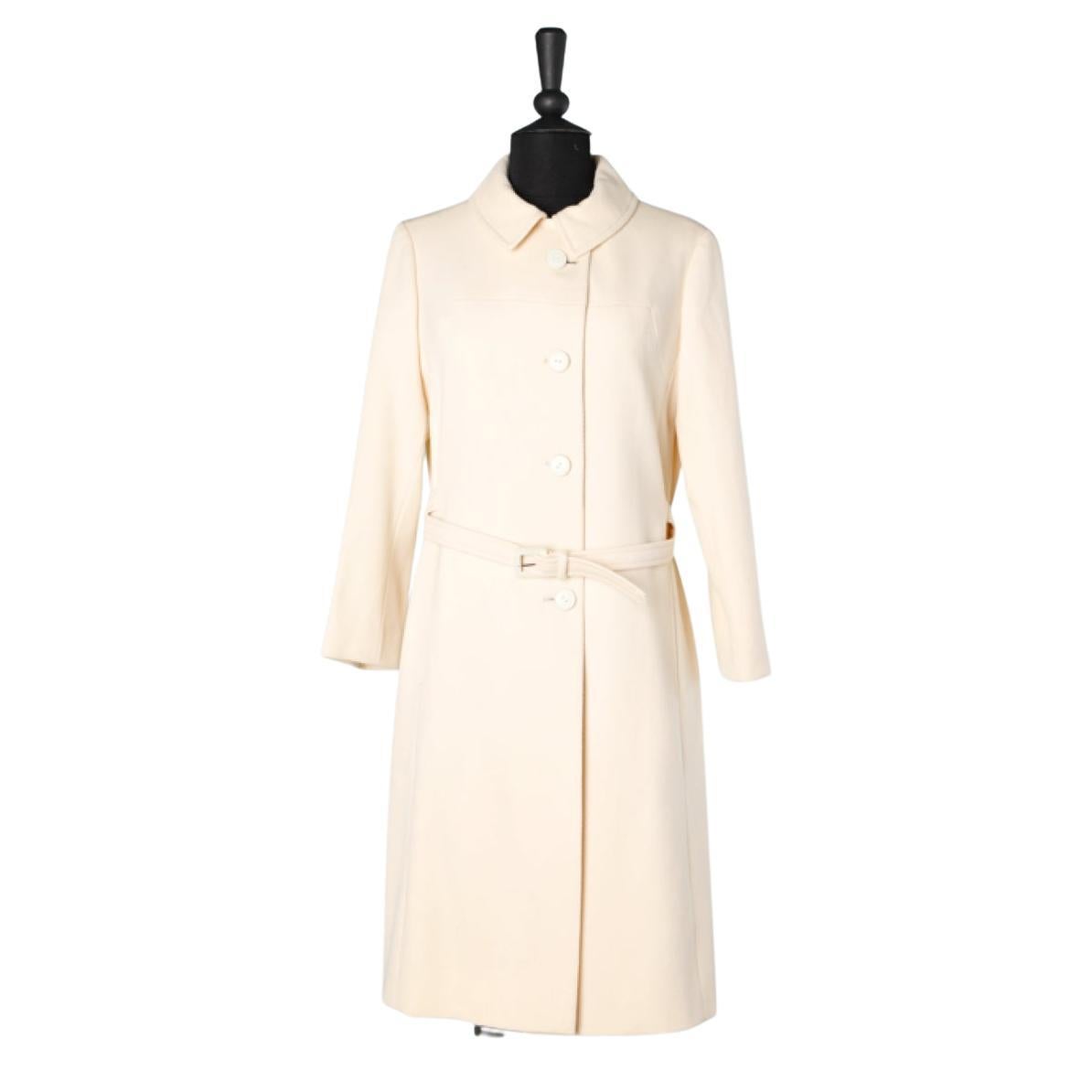 Single breasted ivory wool coat with belt Chloé  For Sale