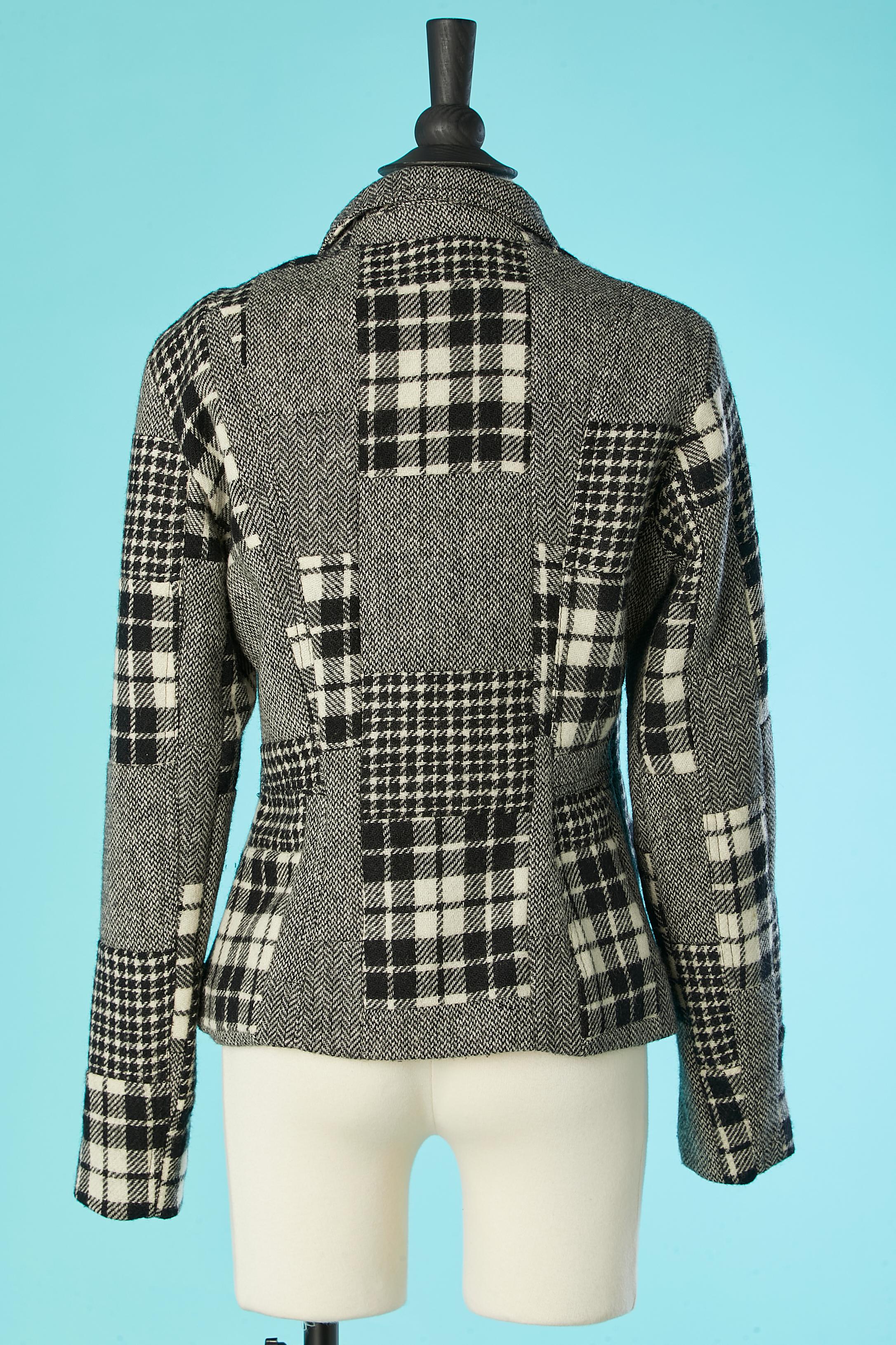 Women's Single breasted jacket made of wool check pattern patchwork Kenzo Jeans  For Sale
