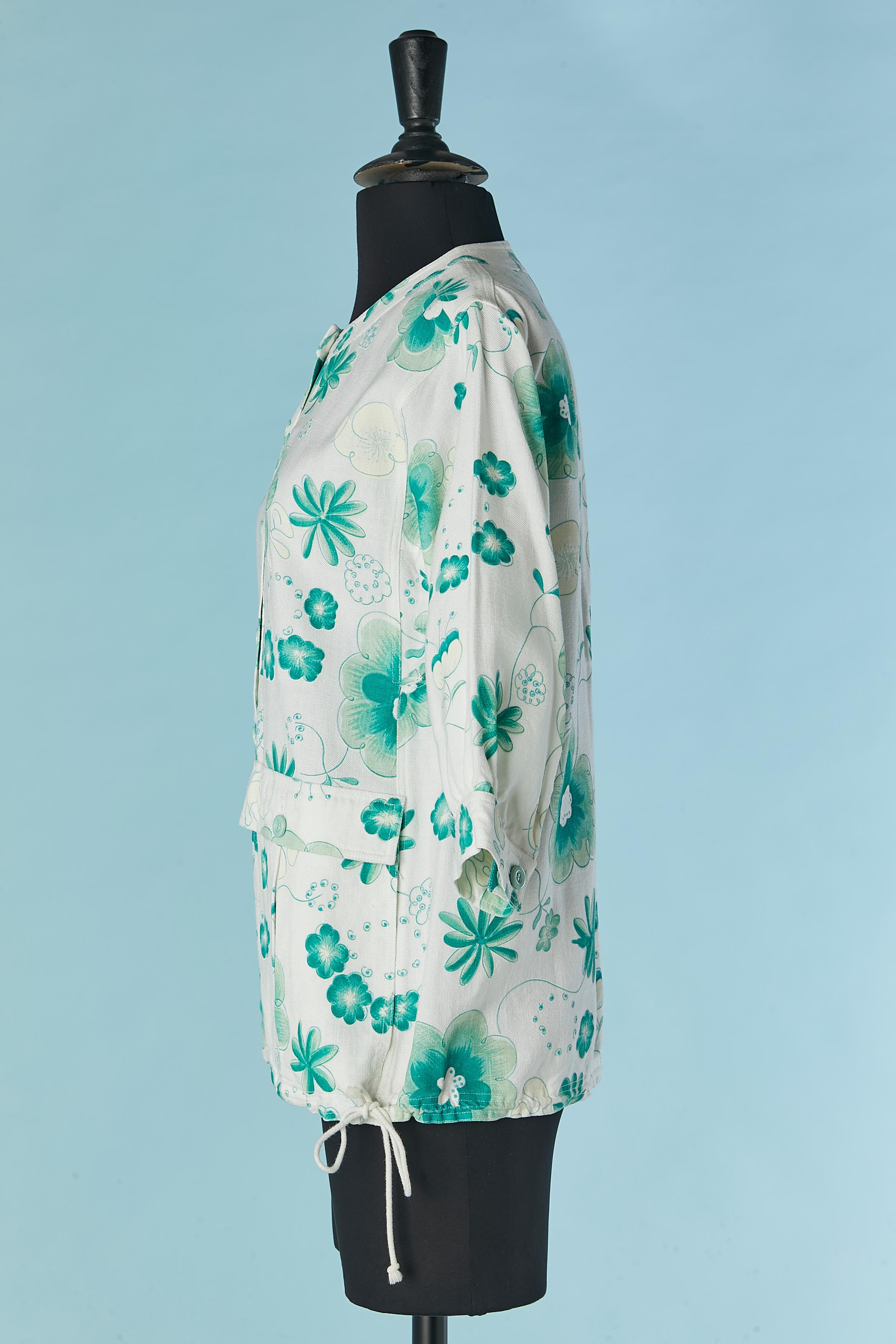Single breasted jacket with flower print COURREGES For Sale 1