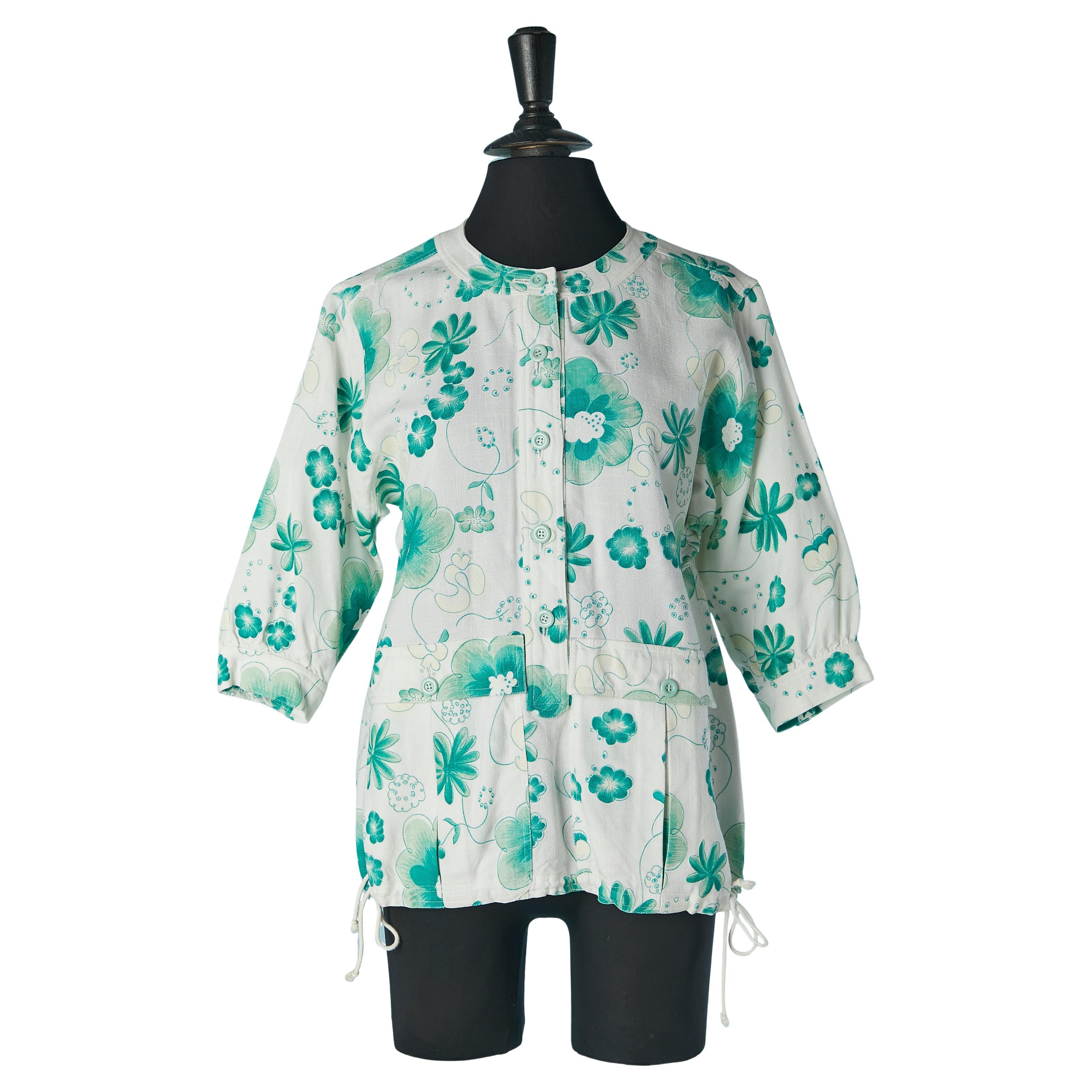 Single breasted jacket with flower print COURREGES For Sale