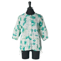 Giacca monopetto con stampa floreale COURREGES