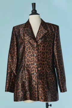Single breasted jacket with leopard print Yves Saint Laurent Variation