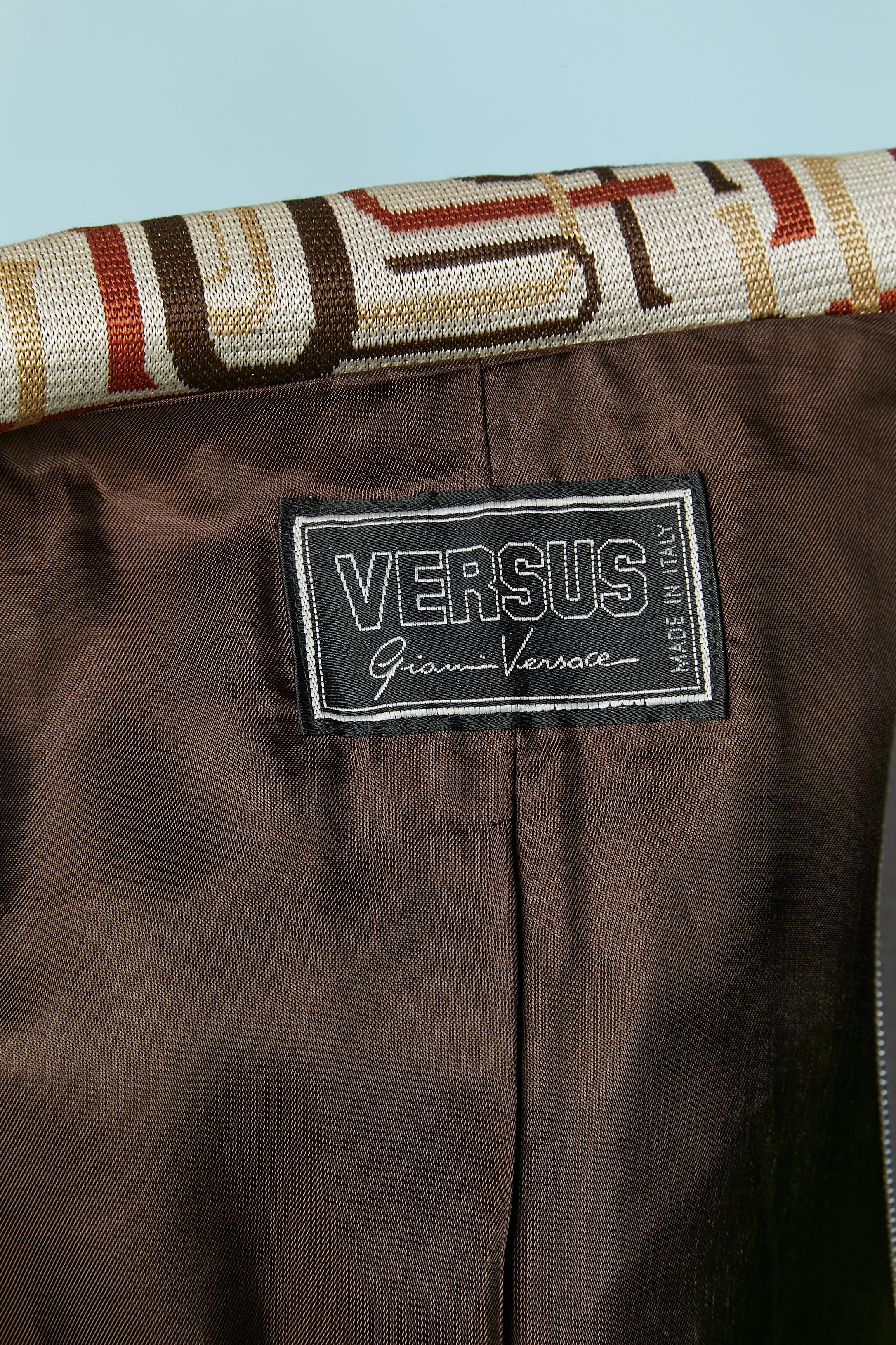 Single breasted jacket with letter jacquard pattern VERSUS Gianni Versace For Sale 4