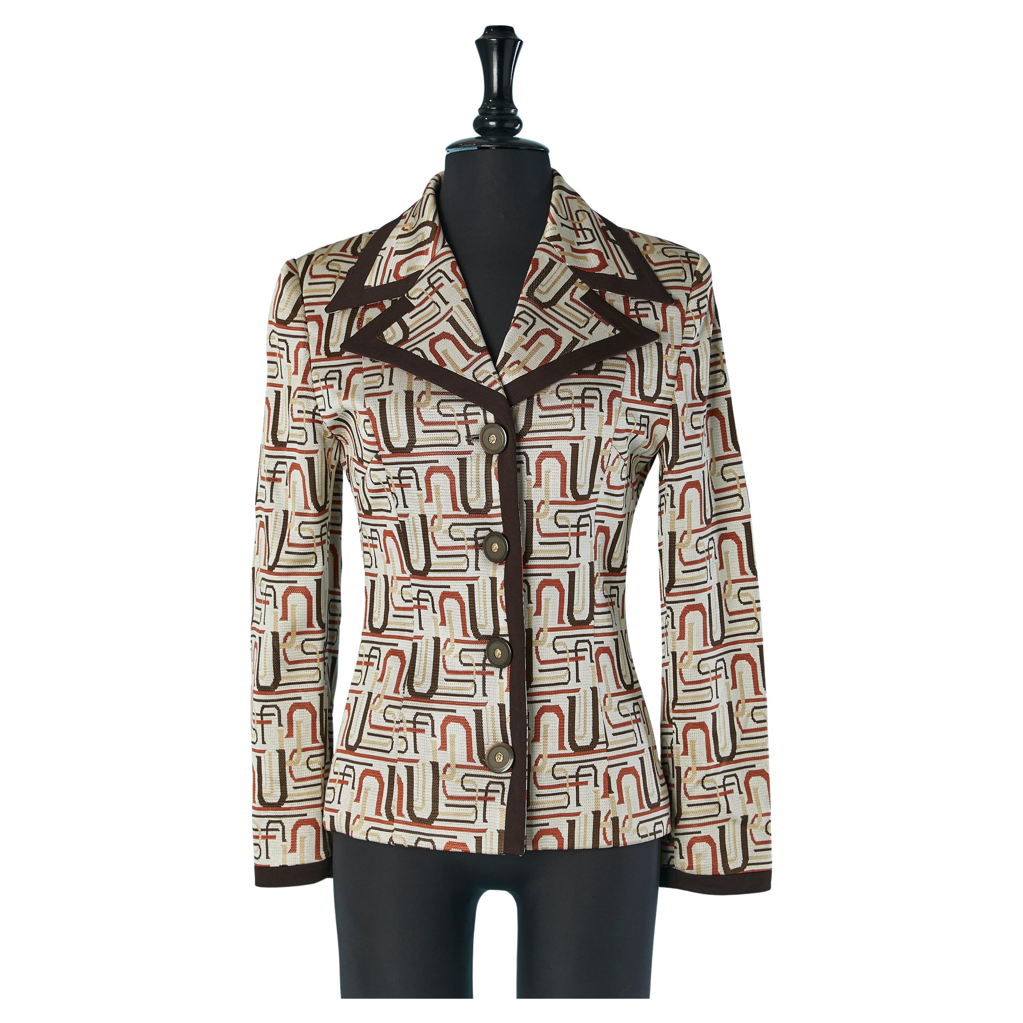 Single breasted jacket with letter jacquard pattern VERSUS Gianni Versace For Sale