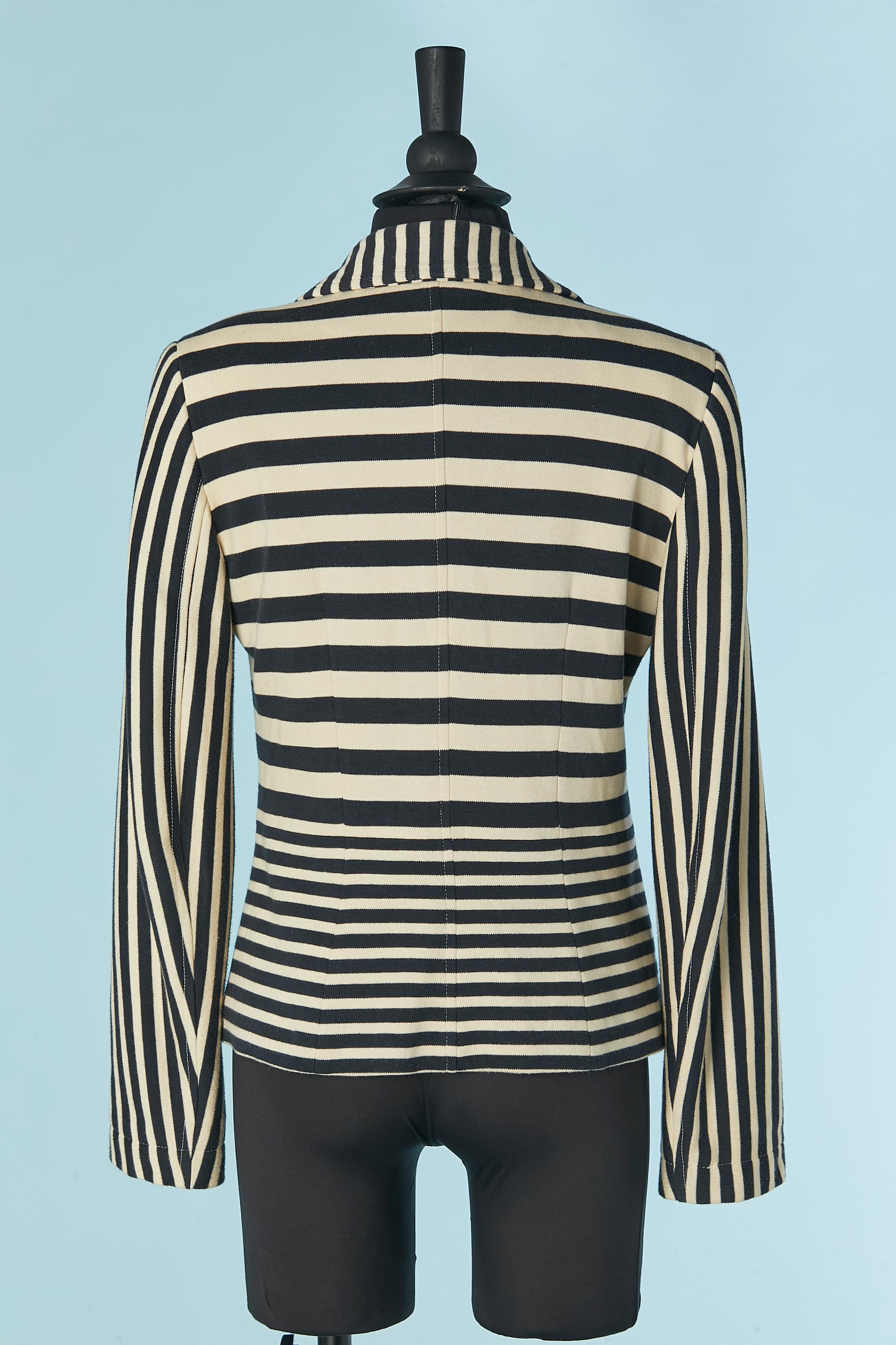 Single breasted jacket with navy and off-white striped LOVE MOSCHINO For Sale 1