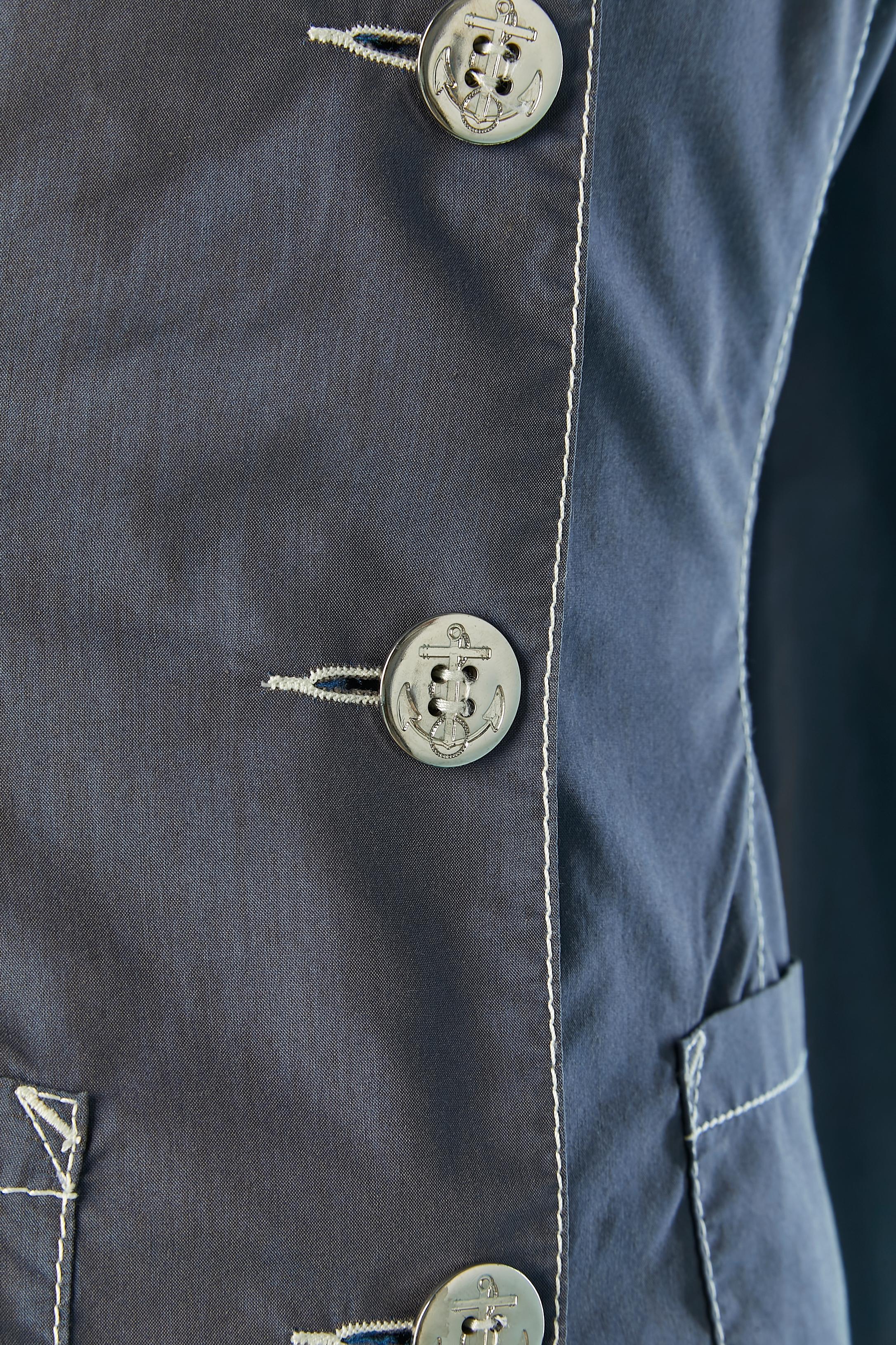 Veste croisée avec dos rayé et boutons d'ancre Gaultier Junior Excellent état - En vente à Saint-Ouen-Sur-Seine, FR