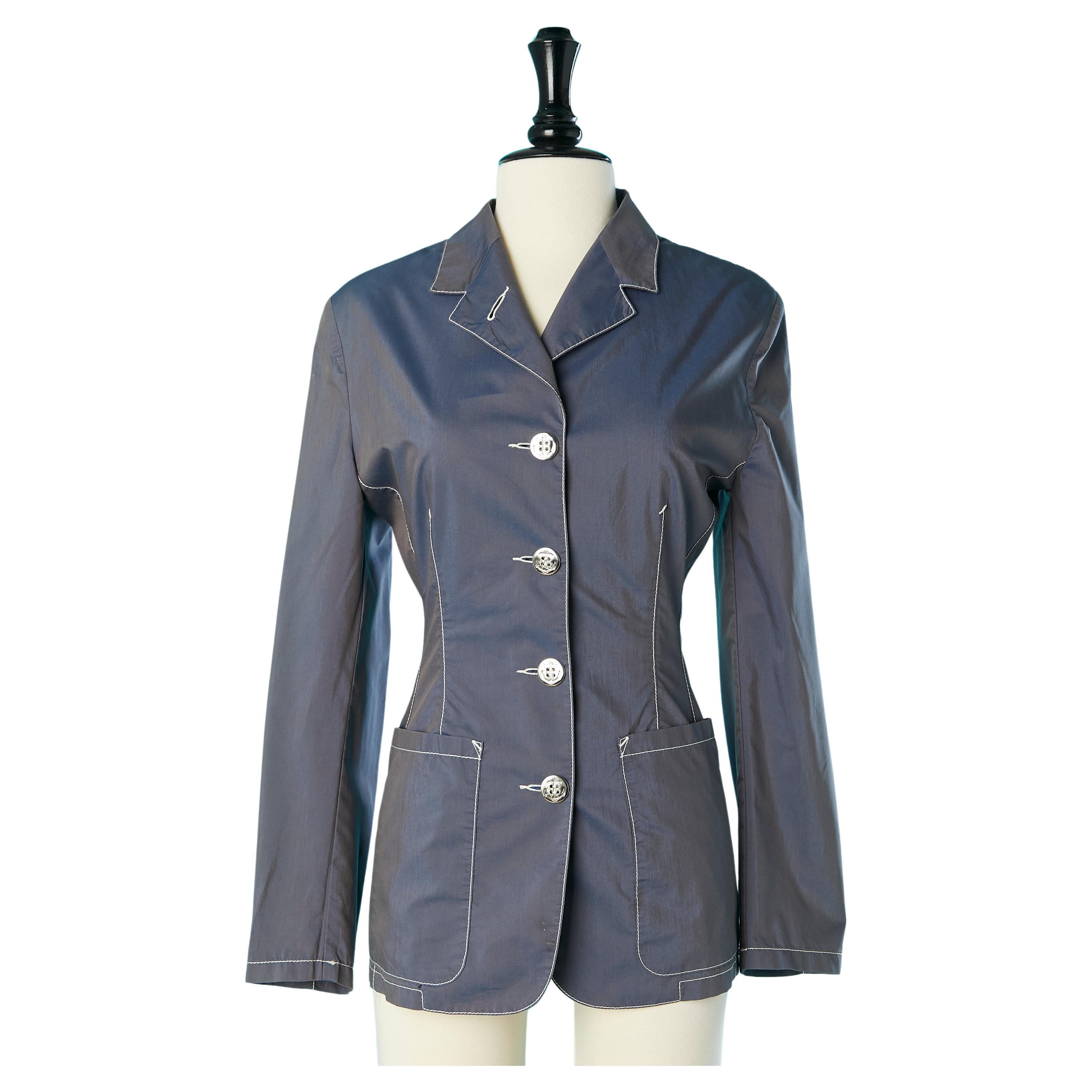 Single-breasted jacket with striped back and anchor buttons Gaultier Junior For Sale