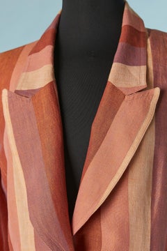 Veste en lin à simple boutonnage, motif rayé Sonia Rykiel