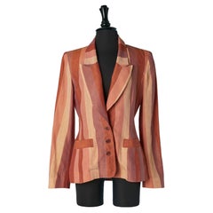 Vintage Single breasted linen jacket with striped pattern Sonia Rykiel 