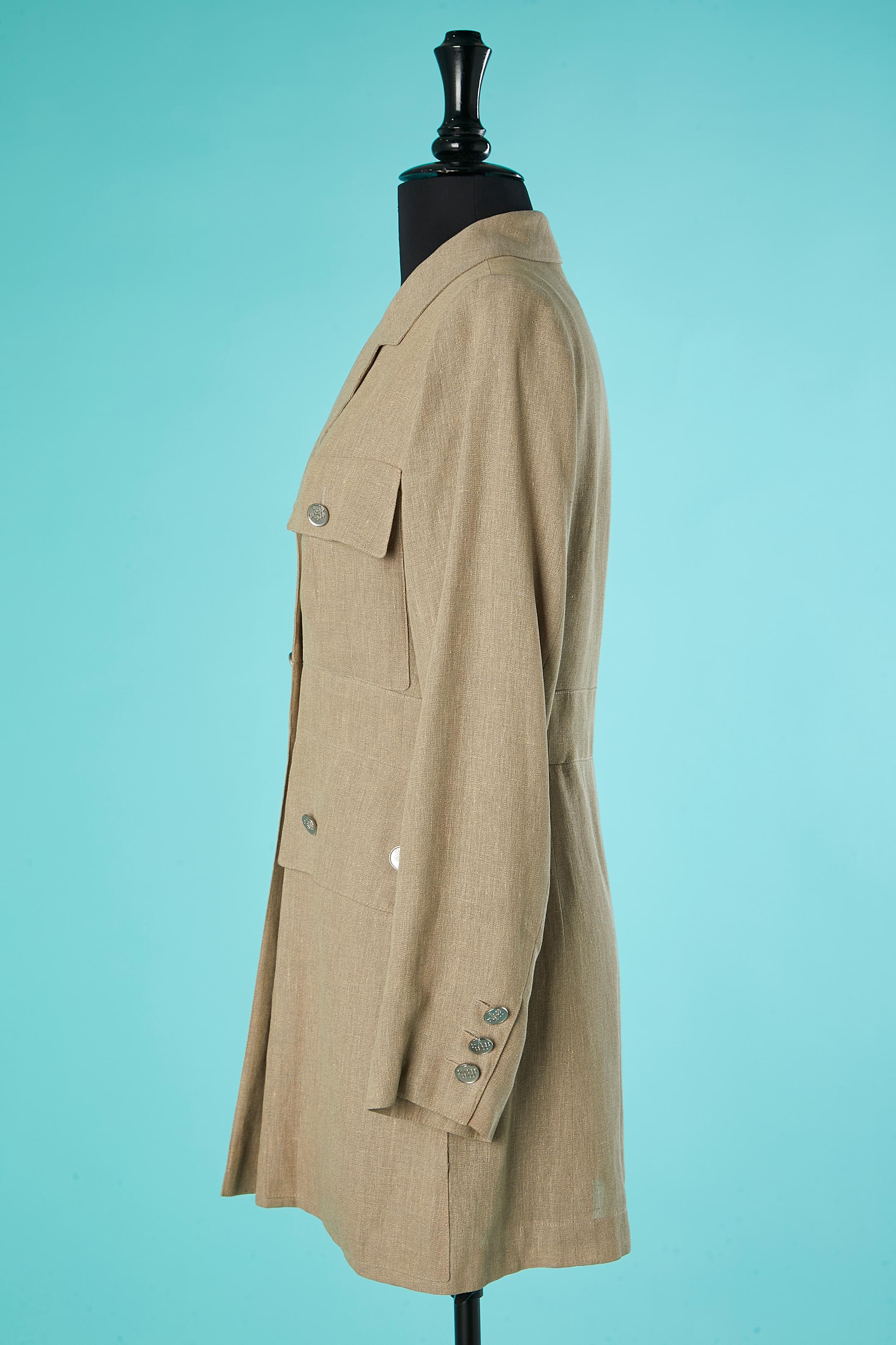 Single-breasted linen Safari jacket Chanel Boutique  For Sale 1
