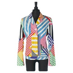 Single breasted multicolor print cotton jacket JC de Castelbajac