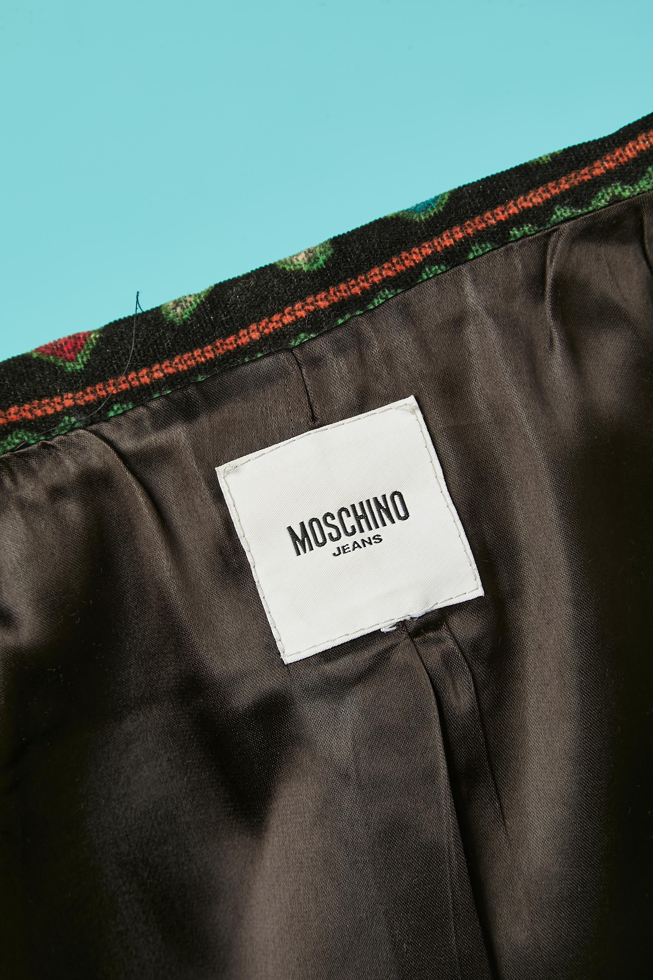 Veste en velours imprimé multicolore à simple boutonnage Moschino Jeans  en vente 1