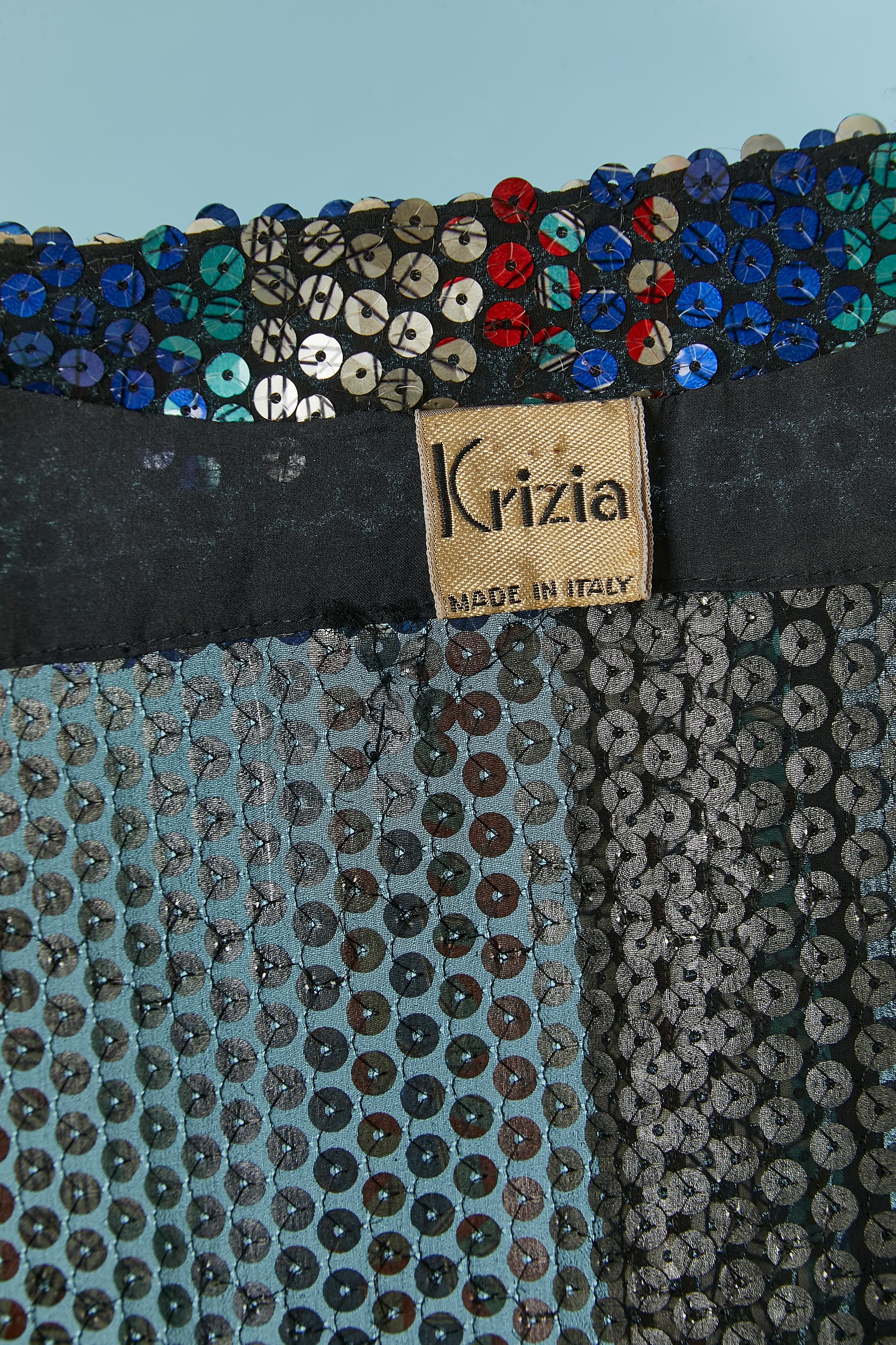 Veste de soirée en paillettes multicolores KRIZIA Circa 1980's en vente 1