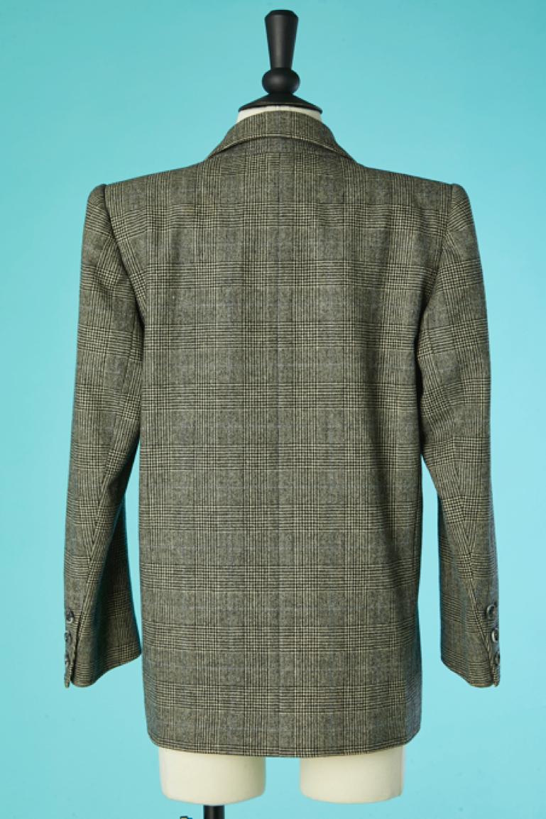 Single breasted Prince de Galles's pattern jacket Saint Laurent Rive Gauche  For Sale 1