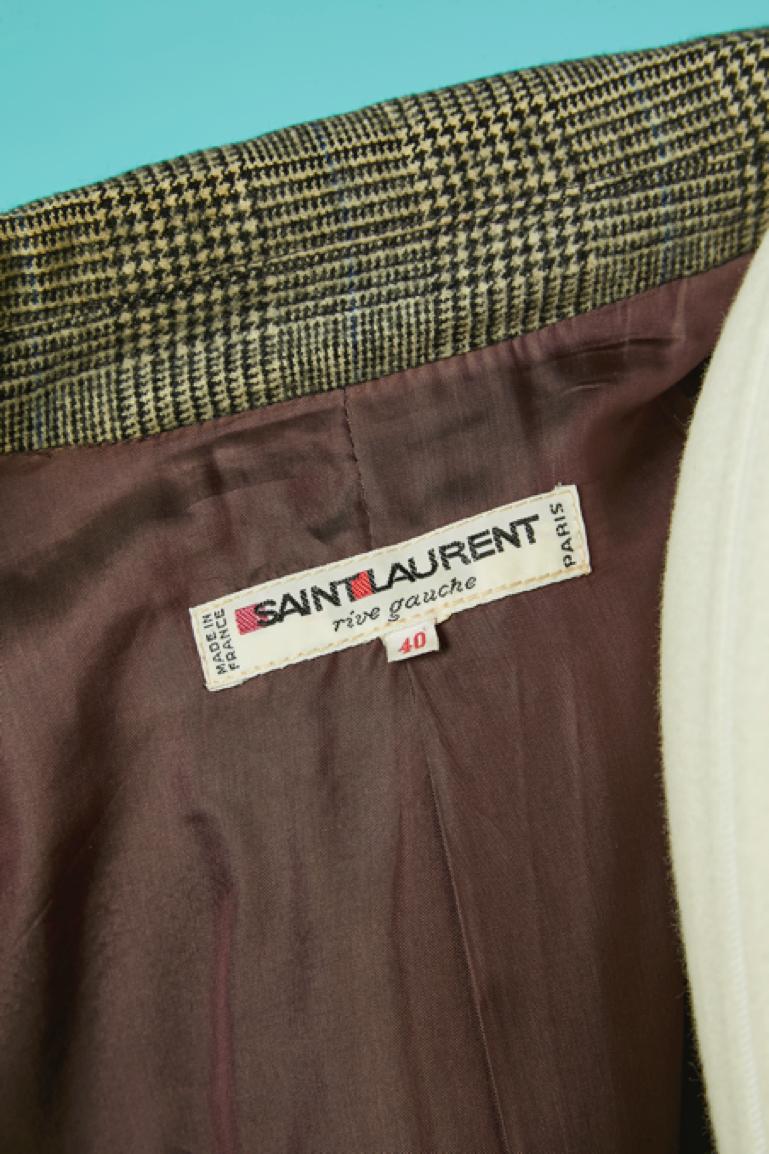 Single breasted Prince de Galles's pattern jacket Saint Laurent Rive Gauche  For Sale 2