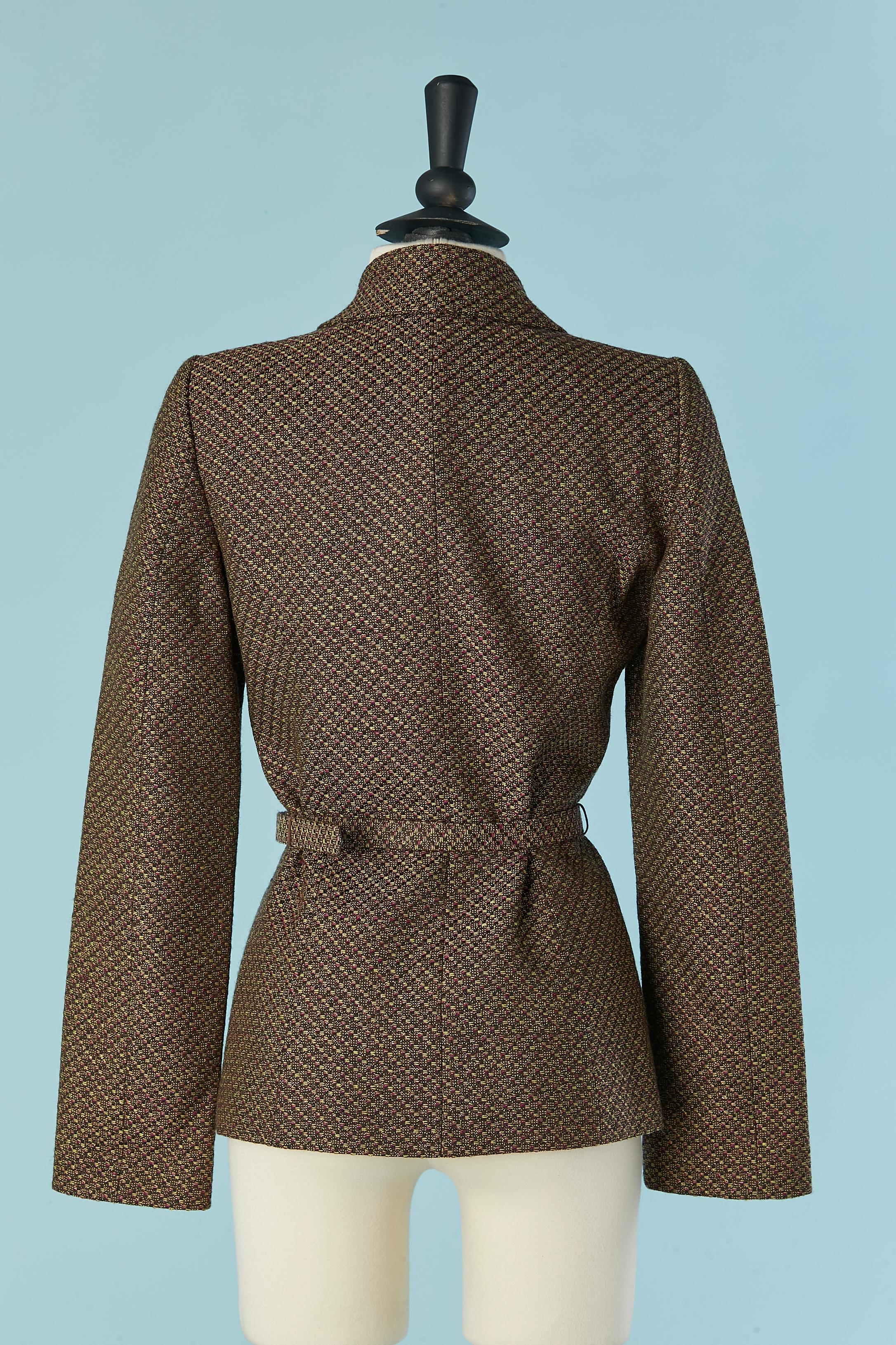 Giacca monopetto in tweed con borsa dello stesso tessuto Christian Lacroix BAZAR in vendita 1