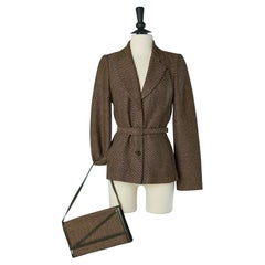 Giacca monopetto in tweed con borsa dello stesso tessuto Christian Lacroix BAZAR