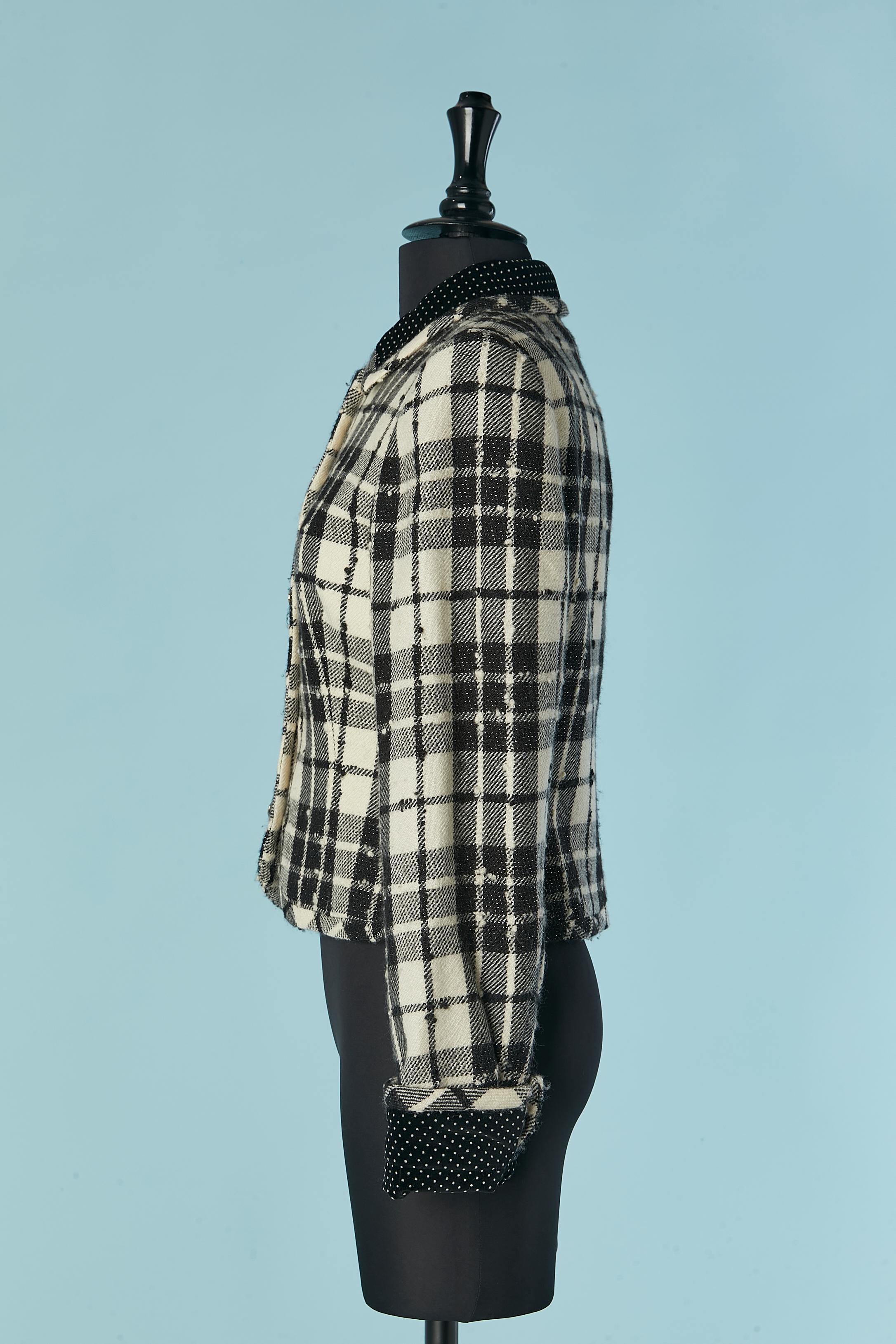 Giacca monopetto in lana e lurex con motivo a quadri UNGARO Solo Donna in vendita 1