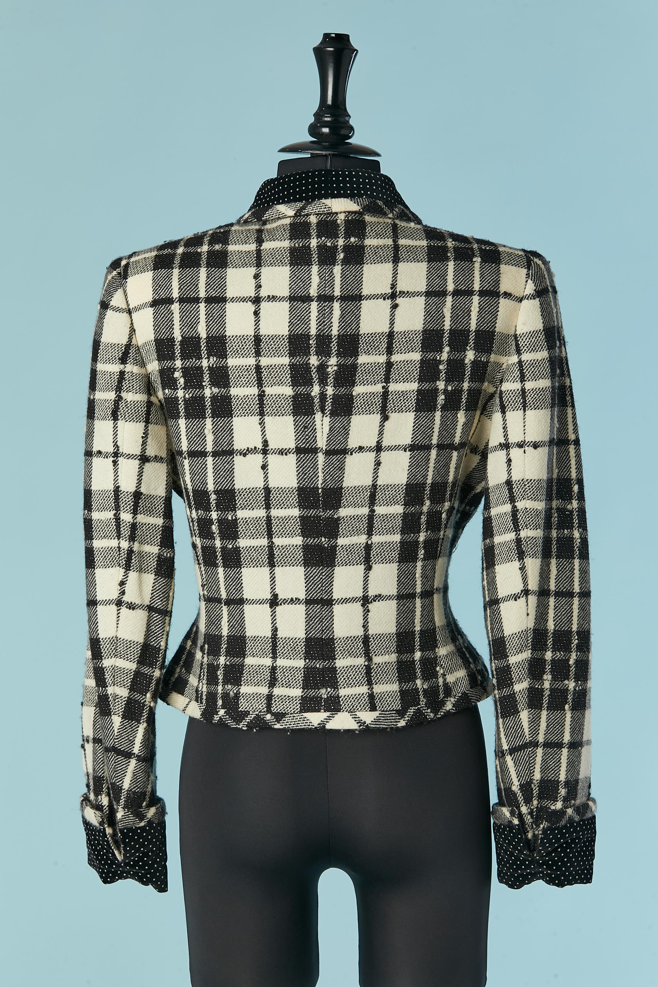 Giacca monopetto in lana e lurex con motivo a quadri UNGARO Solo Donna in vendita 2