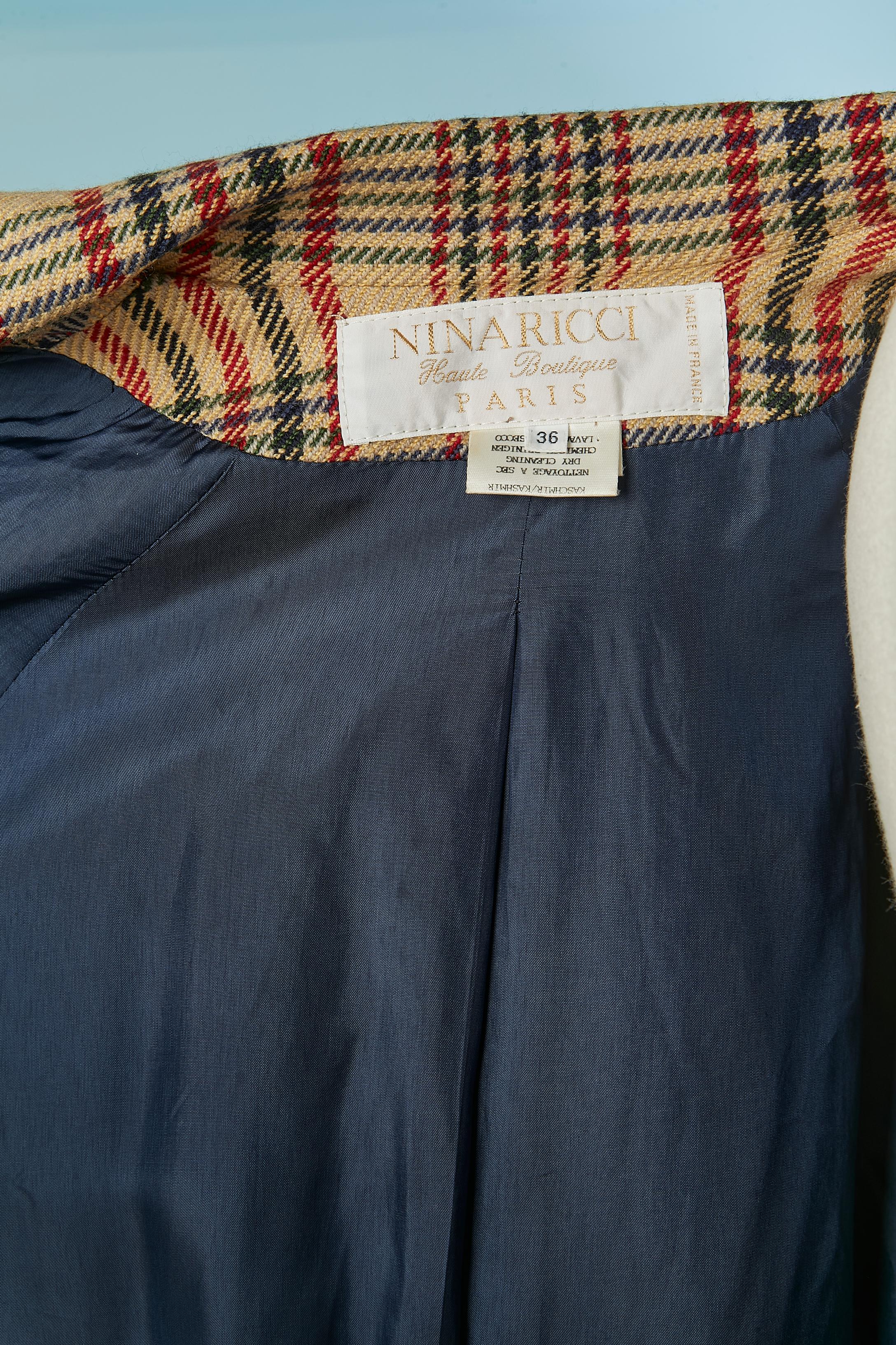 Manteau en laine à carreaux à simple boutonnage Nina Ricci Haute Boutique 2