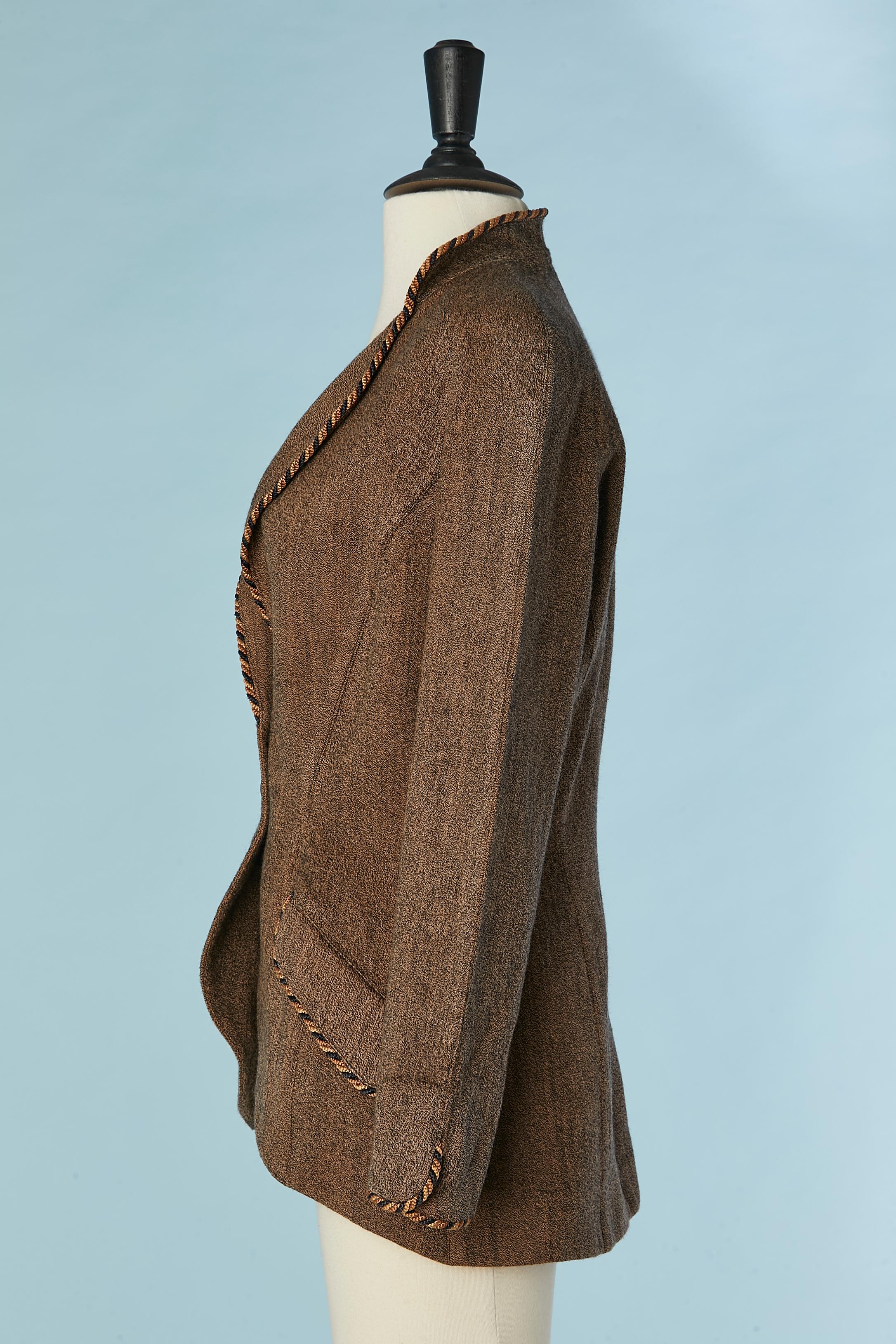 Simple boutonnière en laine chinée avec bord en cordelette Thierry Mugler  en vente 1
