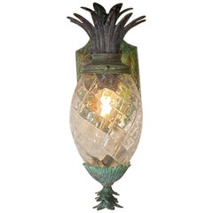 Single Bronze and Brass Wall Lantern or Wall Sconce